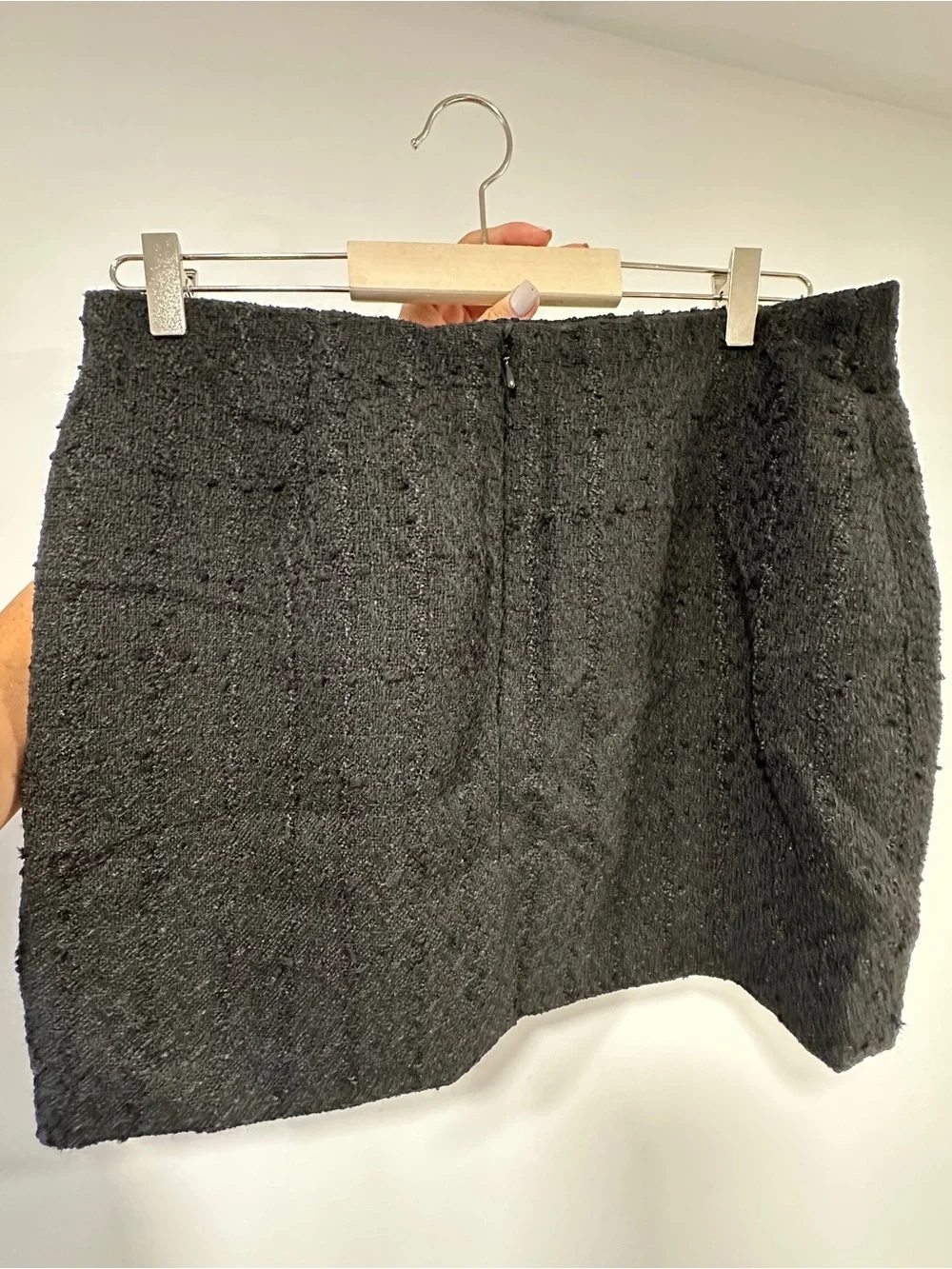 🆕NWT H&M Black Textured Mini Skirt - Sz  (EU) 44